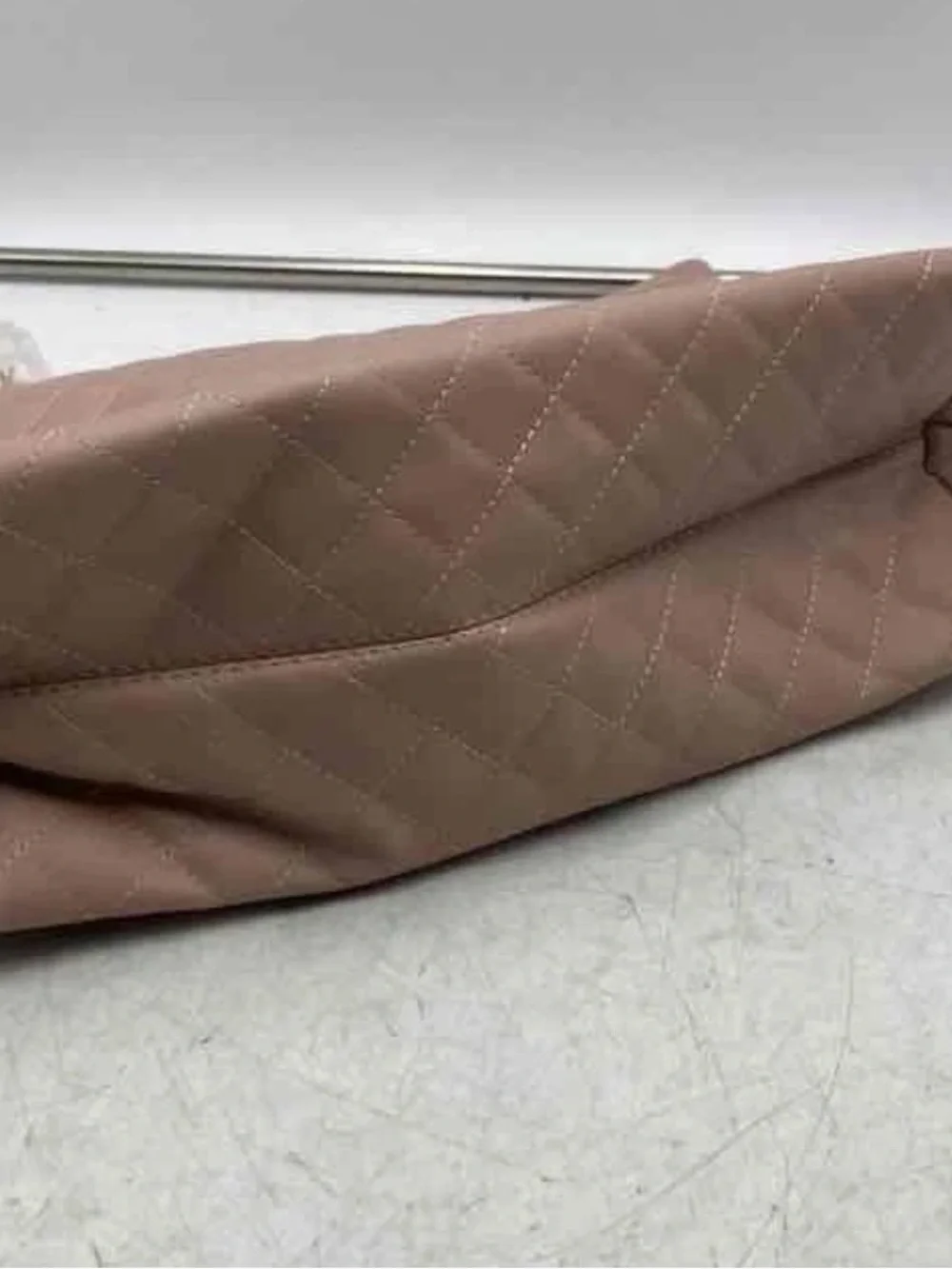 Badgley Mischka Blush Quilted Shoulder Tote with Gold Chains
